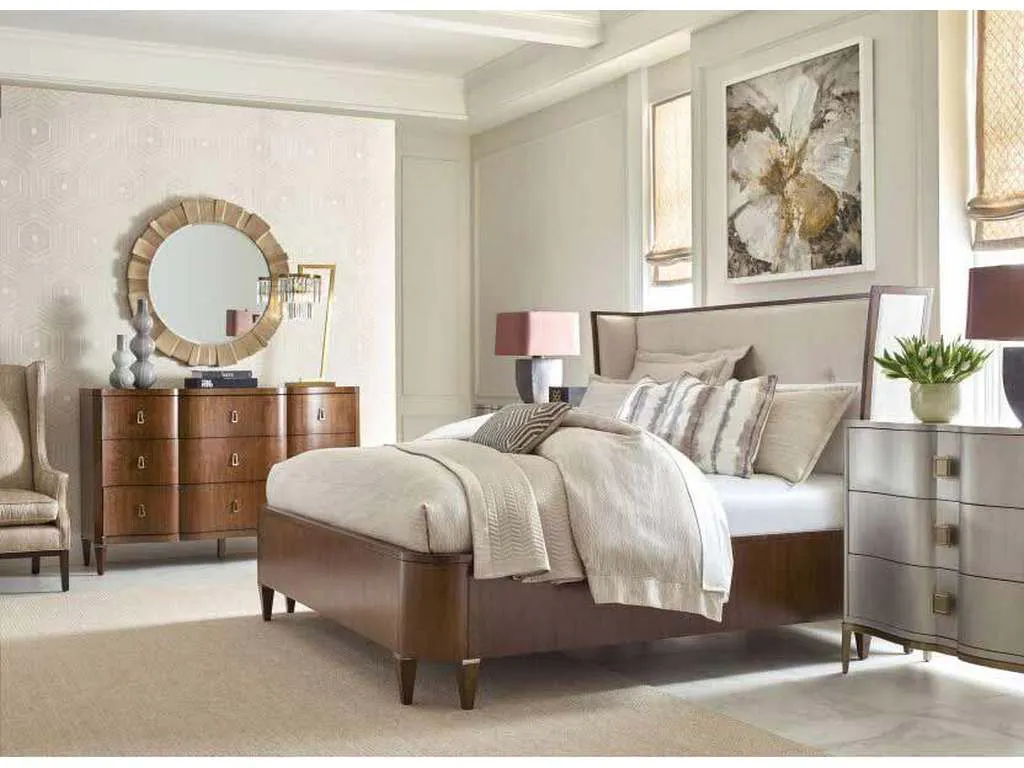 American Drew 929-327R Vantage Morris Upholstered Cal King Bed Complete American Drew 929-327R Vantage Morris Upholstered Cal King Bed Complete