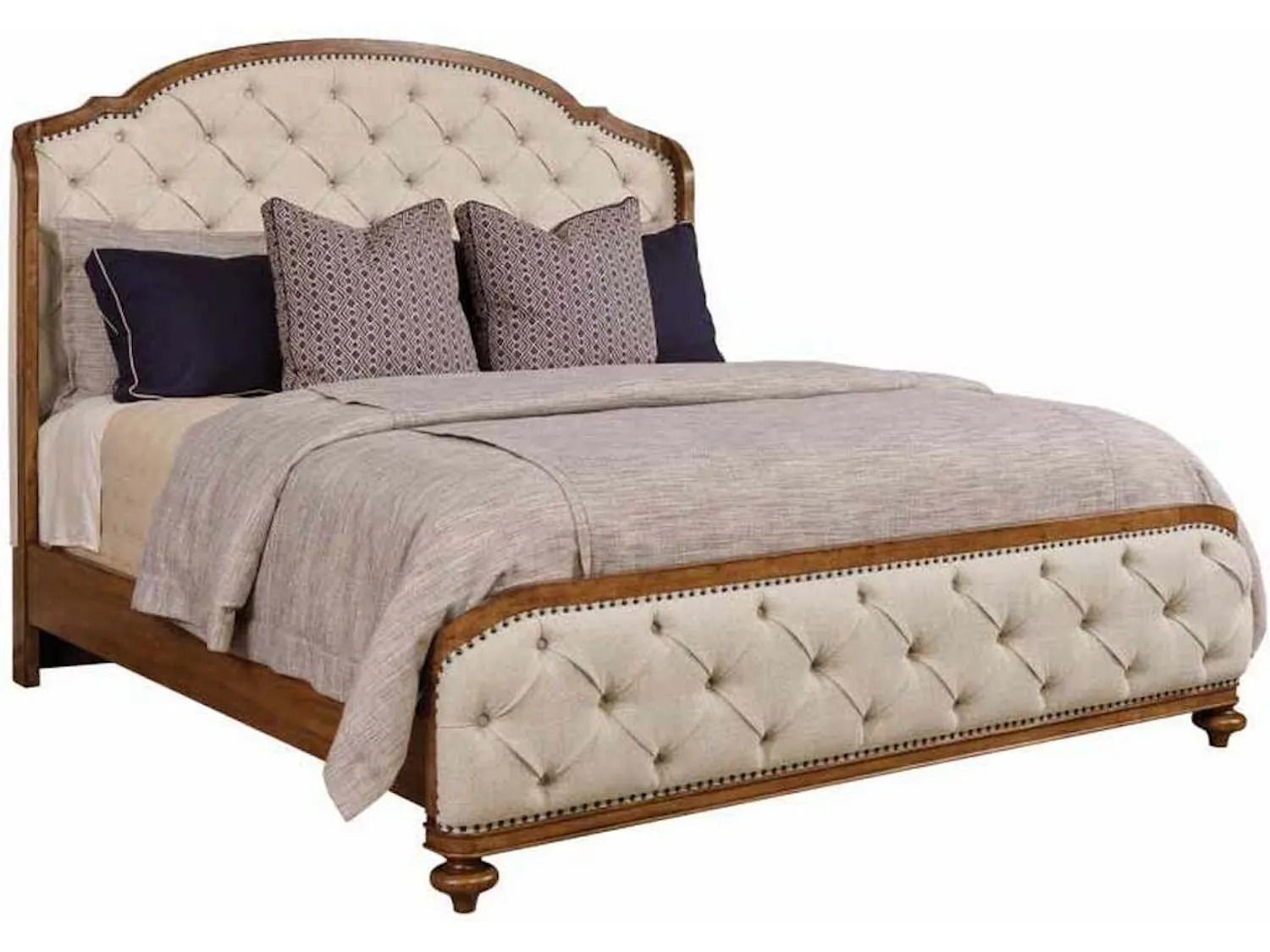 American Drew 011-316 Berkshire King Glendale Upholstered Shelter Bed Headboard
