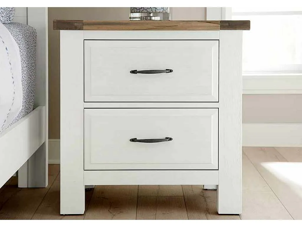 Artisan and Post 116-227 Maple Road Two-Tone Night Stand 2 Drawer Soft White Natural Top Artisan and Post 116-227 Maple Road Two-Tone Night Stand 2 Drawer Soft White Natural Top