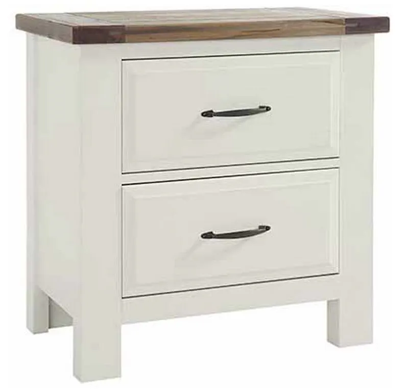 Artisan and Post 116-227 Maple Road Two-Tone Night Stand 2 Drawer Soft White Natural Top Artisan and Post 116-227 Maple Road Two-Tone Night Stand 2 Drawer Soft White Natural Top