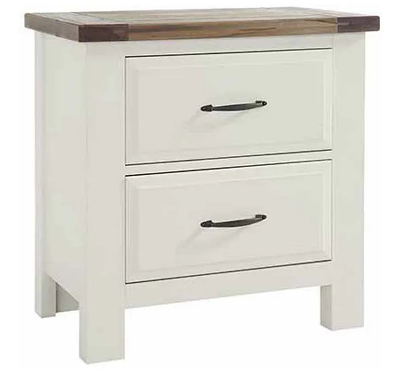 Artisan and Post 116-227 Maple Road Two-Tone Night Stand 2 Drawer Soft White Natural Top Artisan and Post 116-227 Maple Road Two-Tone Night Stand 2 Drawer Soft White Natural Top