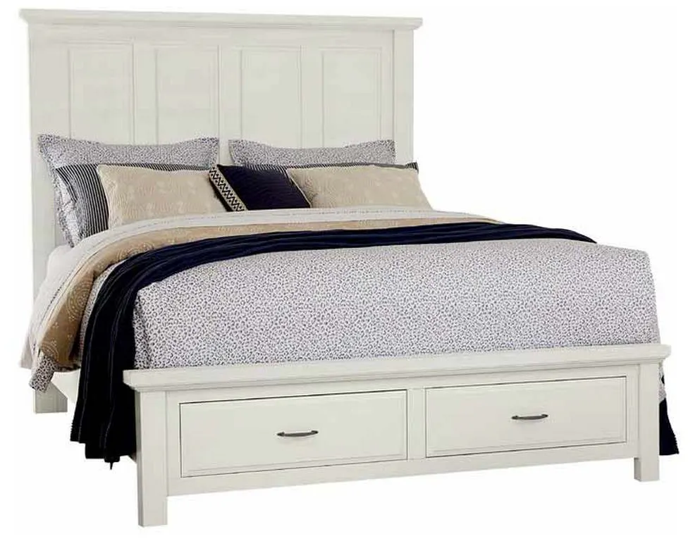 Artisan and Post 116-669-066B-502-666 Maple Road Two-Tone King Mansion Storage Bed Soft White Natural Top Artisan and Post 116-669-066B-502-666 Maple Road Two-Tone King Mansion Storage Bed Soft White Natural Top