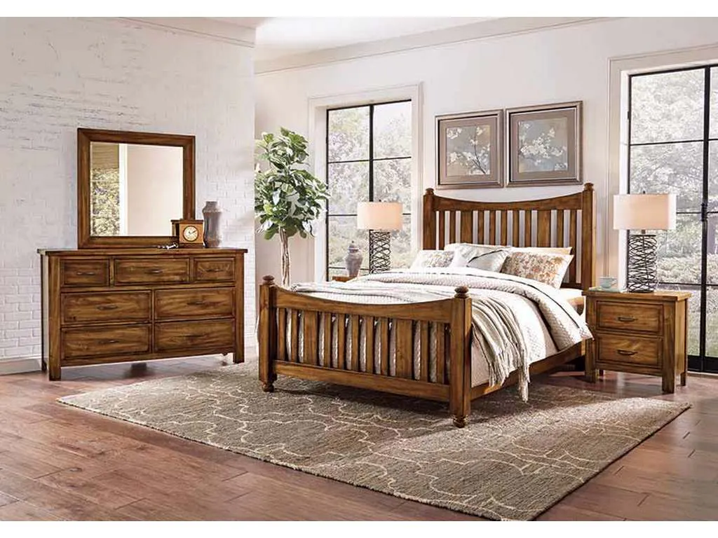 Artisan and Post 118-558-855-722 Maple Road Queen Slat Poster Bed with Slat Poster Footboard Antique Amish Artisan and Post 118-558-855-722 Maple Road Queen Slat Poster Bed with Slat Poster Footboard Antique Amish