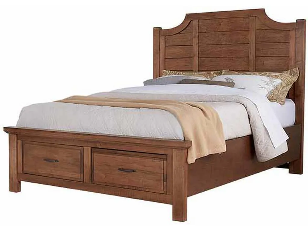 Artisan and Post 118-557-050B-502-555 Maple Road Queen Scallop Storage Bed Antique Amish