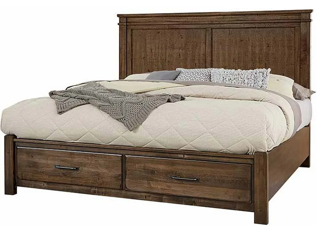 Artisan and Post 170-661-066B-602 Cool Rustic California King Mansion Bed with Footboard Storage Mink Artisan and Post 170-661-066B-602 Cool Rustic California King Mansion Bed with Footboard Storage Mink
