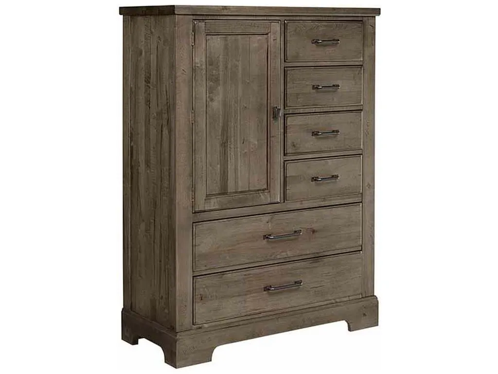 Artisan and Post 172-117 Cool Rustic Standing Chest 6 Drawers with 1 Door Stone Grey