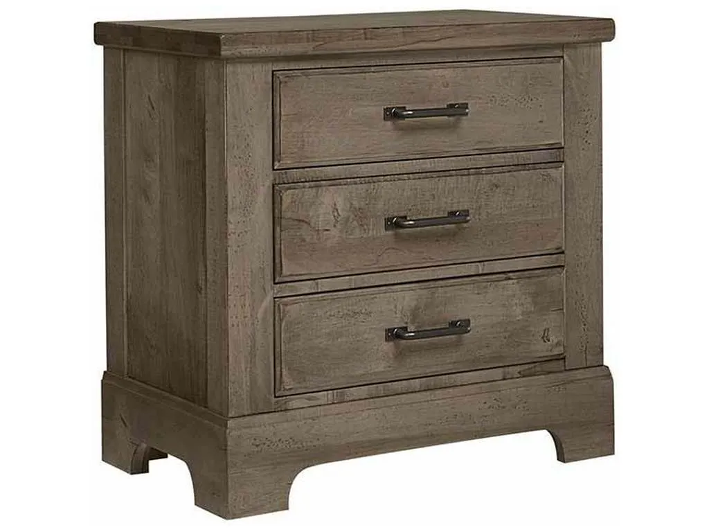 Artisan and Post 172-227 Cool Rustic Nightstand 3 Drawers Stone Grey