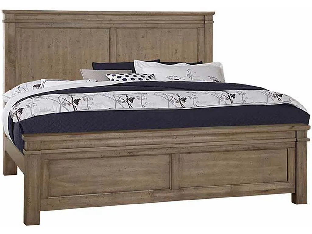 Artisan and Post 172-551-155-922 Cool Rustic Queen Mansion Bed Stone Grey