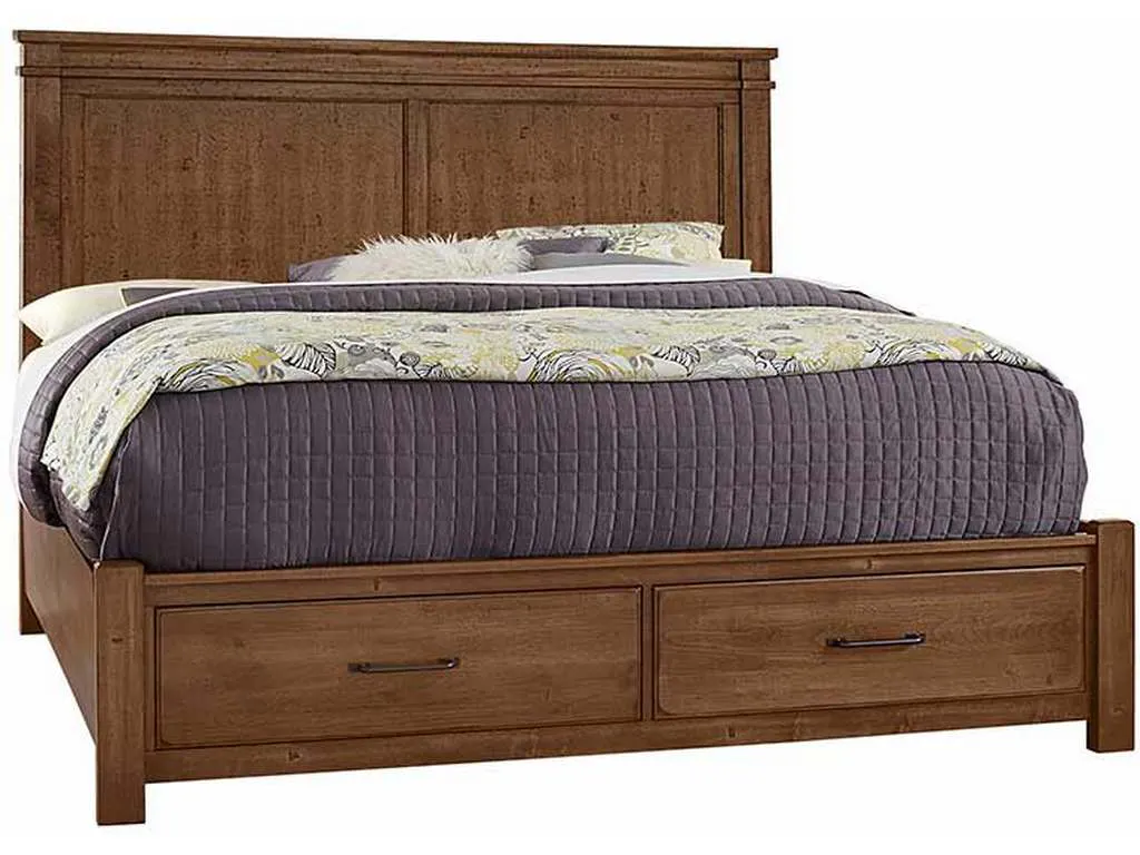 Artisan and Post 174-661-066B-502-666T Cool Rustic King Mansion Bed with Footboard Storage Amber Artisan and Post 174-661-066B-502-666T Cool Rustic King Mansion Bed with Footboard Storage Amber