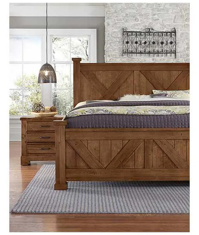 Artisan and Post 174-667-766-933-MS2 Cool Rustic King X Bed with X Footboard Amber Artisan and Post 174-667-766-933-MS2 Cool Rustic King X Bed with X Footboard Amber