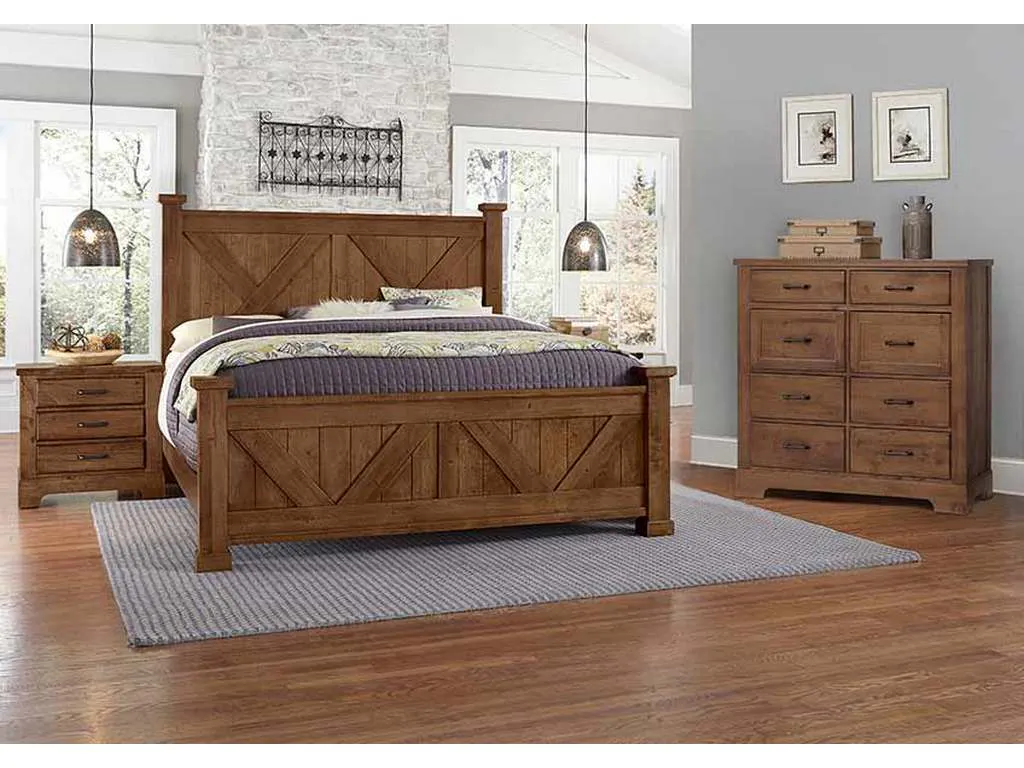 Artisan and Post 174-667-766-933-MS2 Cool Rustic King X Bed with X Footboard Amber Artisan and Post 174-667-766-933-MS2 Cool Rustic King X Bed with X Footboard Amber