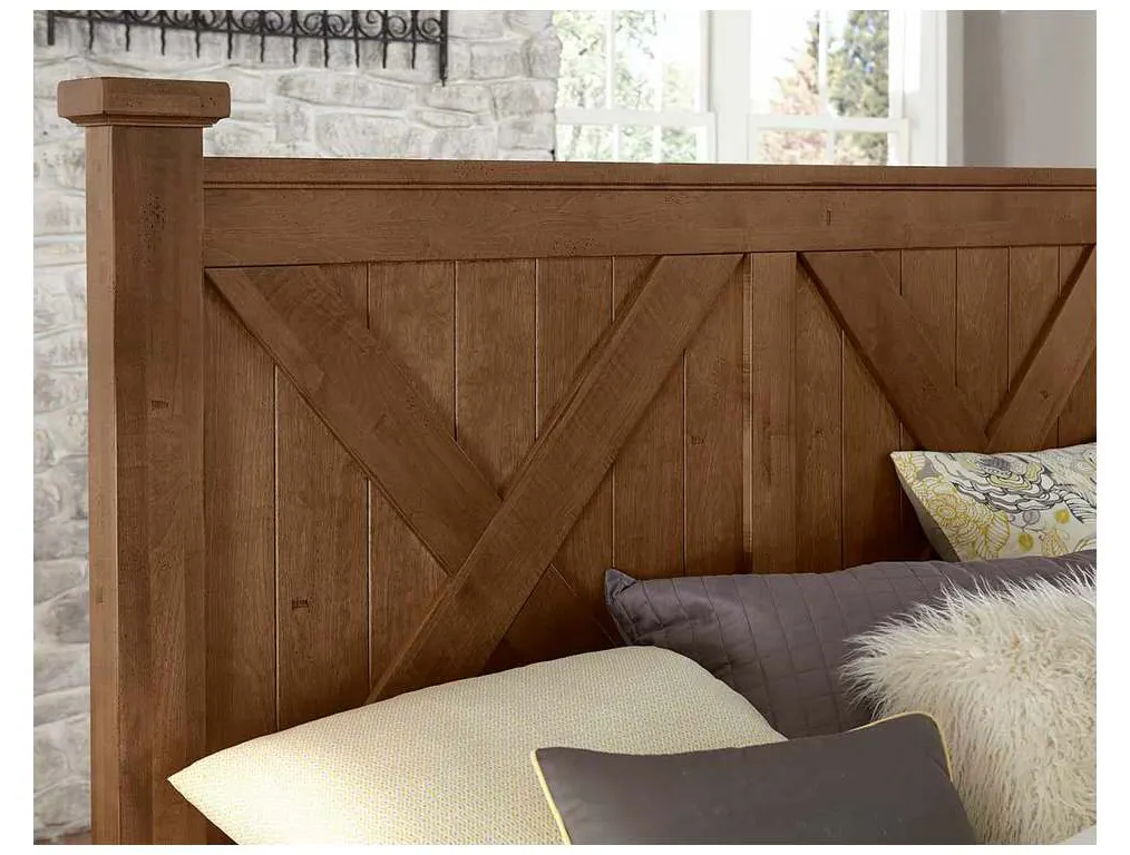 Artisan and Post 174-667-066B-602-602T Cool Rustic California King X Bed with Footboard Storage Amber Artisan and Post 174-667-066B-602-602T Cool Rustic California King X Bed with Footboard Storage Amber