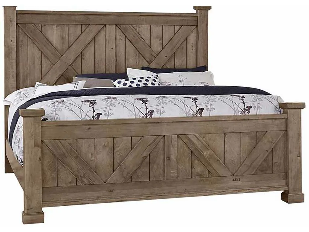 Artisan and Post 172-667-766-933-MS2 Cool Rustic King X Bed with X Footboard Stone Grey Artisan and Post 172-667-766-933-MS2 Cool Rustic King X Bed with X Footboard Stone Grey