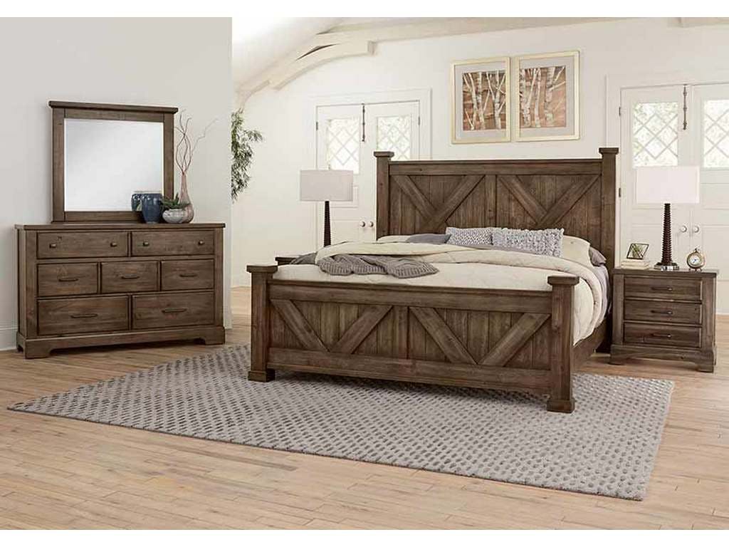 Artisan and Post 170-667-766-933-MS2 Cool Rustic King X Bed with X Footboard Mink Artisan and Post 170-667-766-933-MS2 Cool Rustic King X Bed with X Footboard Mink