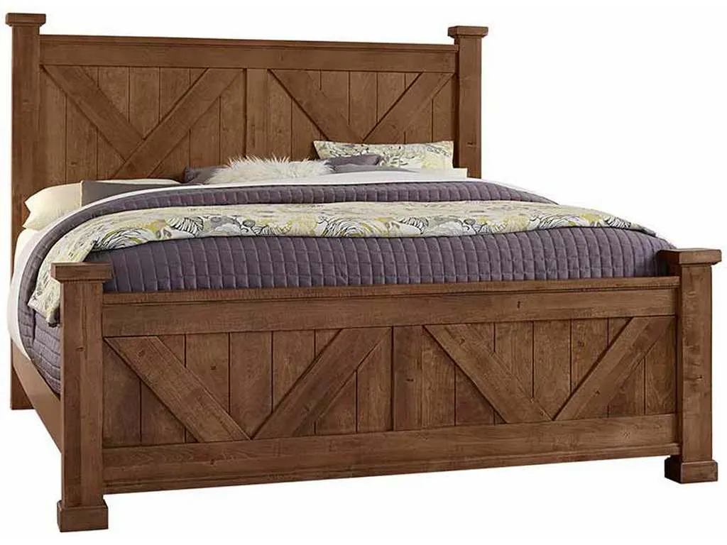 Artisan and Post 174-667-766-933-MS2 Cool Rustic King X Bed with X Footboard Amber Artisan and Post 174-667-766-933-MS2 Cool Rustic King X Bed with X Footboard Amber