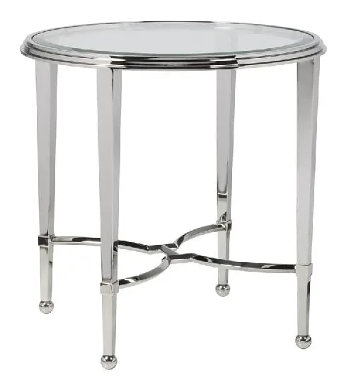 Artistica Home 2111-950 Ss Sangiovese Rnd End Table Glass Top Artistica Home 2111-950 Ss Sangiovese Rnd End Table Glass Top