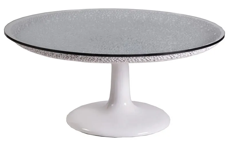 Artistica Home 2074-943C Seascape Round White Cocktail Table Artistica Home 2074-943C Seascape Round White Cocktail Table