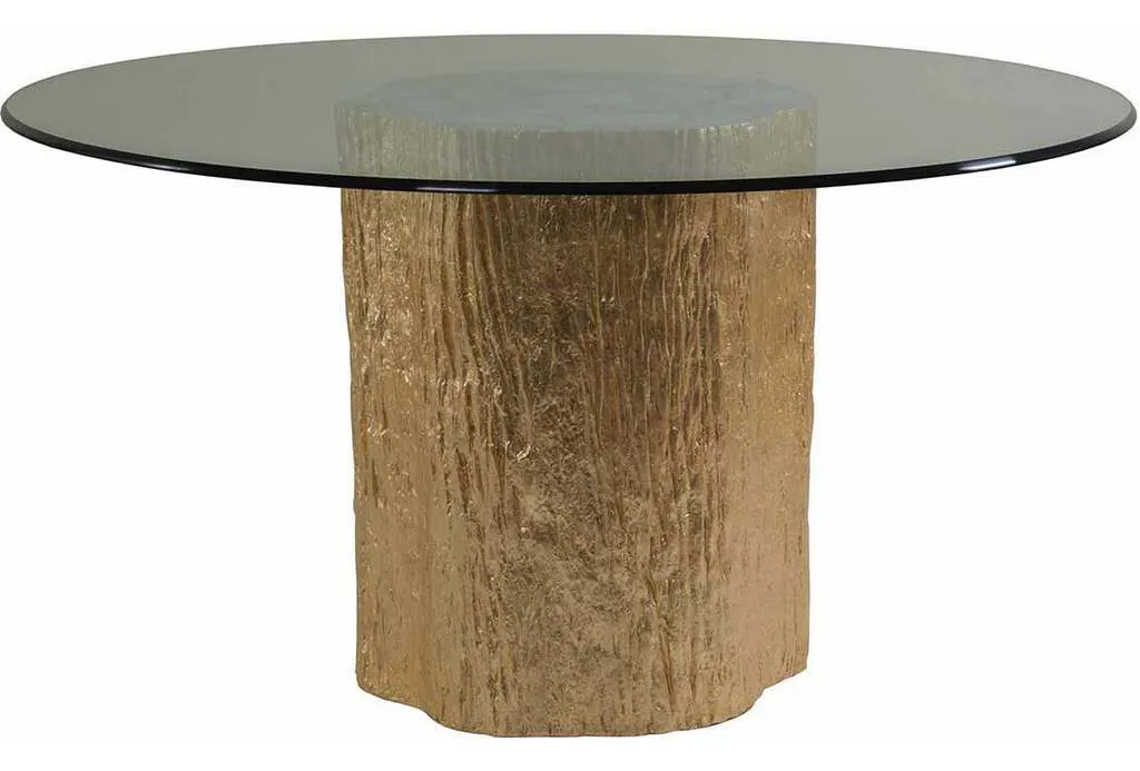 Artistica Home 2036-870-56C Signature Designs Trunk Segment Round Dining Table with Glass Top Gold Leaf Artistica Home 2036-870-56C Signature Designs Trunk Segment Round Dining Table with Glass Top Gold Leaf