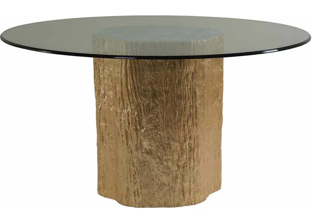 Artistica Home 2036-870-56C Signature Designs Trunk Segment Round Dining Table with Glass Top Gold Leaf Artistica Home 2036-870-56C Signature Designs Trunk Segment Round Dining Table with Glass Top Gold Leaf