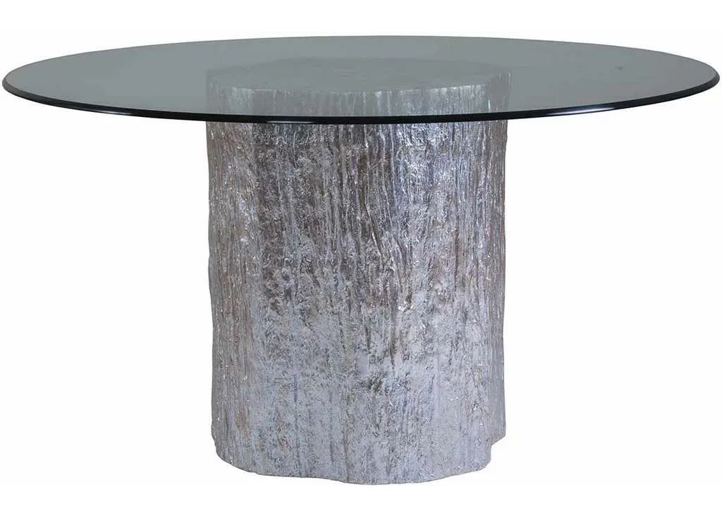 Artistica Home 2037-870-56C Signature Designs Trunk Segment Round Dining Table with Glass Top Silver Leaf Artistica Home 2037-870-56C Signature Designs Trunk Segment Round Dining Table with Glass Top Silver Leaf