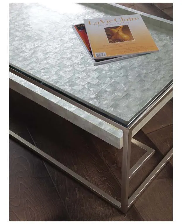 Artistica Home 2156-949C Signature Designs Cumulus Capiz Large Rectangular Cocktail Table Artistica Home 2156-949C Signature Designs Cumulus Capiz Large Rectangular Cocktail Table