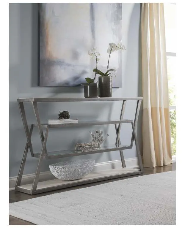 Artistica Home 2273-966 Signature Designs Adamo Silver Gray Console Artistica Home 2273-966 Signature Designs Adamo Silver Gray Console