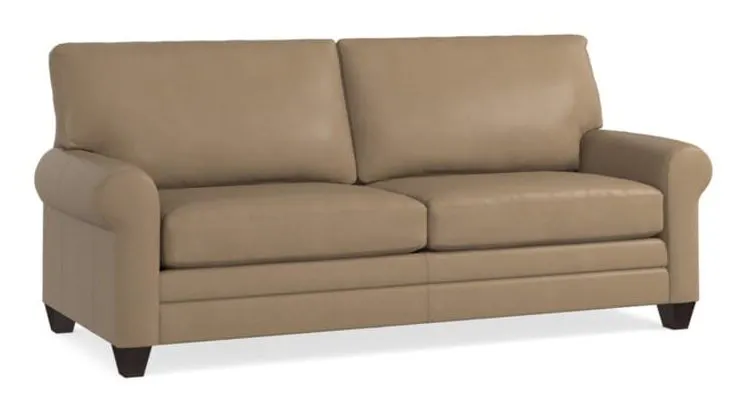 Bassett 3851-62L Carolina Leather Sock Arm Sofa