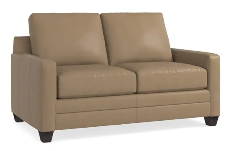 Bassett 3885-42L Carolina Leather Thin Track Arm Loveseat