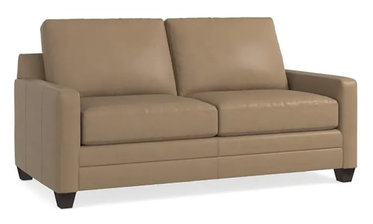 Bassett 3885-52L Carolina Leather Thin Track Arm Studio Sofa