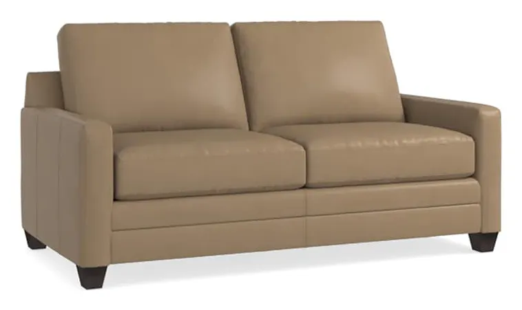Bassett 3885-52L Carolina Leather Thin Track Arm Studio Sofa Bassett 3885-52L Carolina Leather Thin Track Arm Studio Sofa