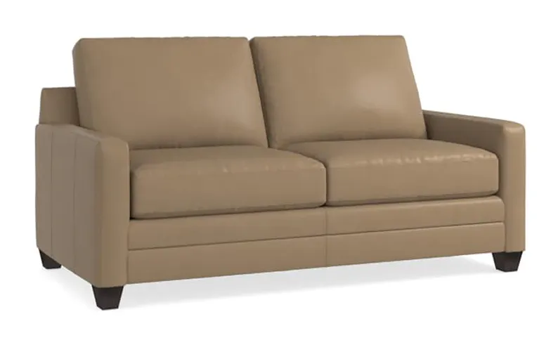 Bassett 3885-52L Carolina Leather Thin Track Arm Studio Sofa Bassett 3885-52L Carolina Leather Thin Track Arm Studio Sofa