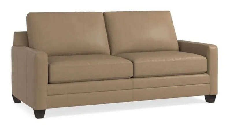 Bassett 3885-62L Carolina Leather Thin Track Arm Sofa