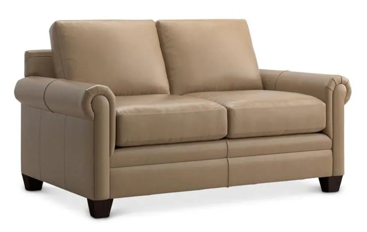 Bassett 3887-42L Carolina Leather Panel Arm Loveseat