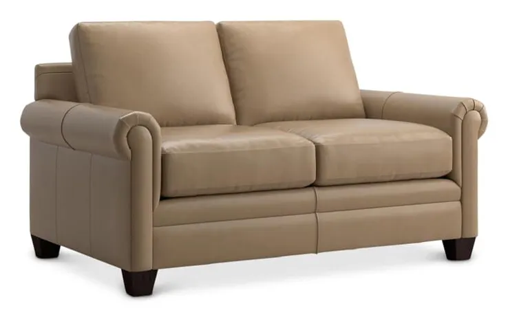 Bassett 3887-42L Carolina Leather Panel Arm Loveseat Bassett 3887-42L Carolina Leather Panel Arm Loveseat