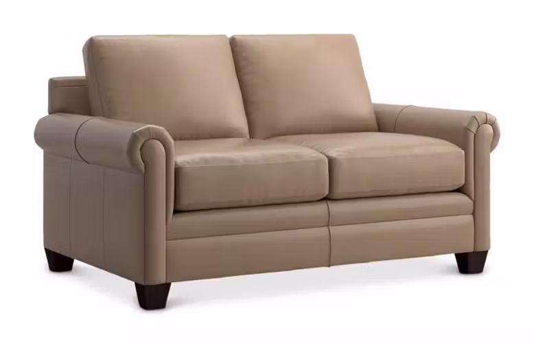 Bassett 3887-42L Carolina Leather Panel Arm Loveseat Bassett 3887-42L Carolina Leather Panel Arm Loveseat