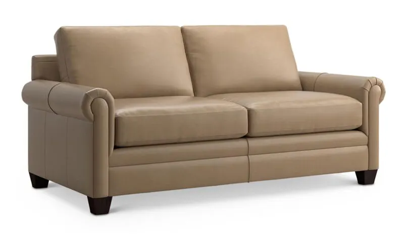 Bassett 3887-52L Carolina Leather Panel Arm Studio Sofa Bassett 3887-52L Carolina Leather Panel Arm Studio Sofa
