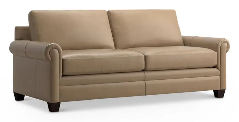 Bassett 3887-6QL Carolina Leather Panel Arm Queen Sleeper Bassett 3887-6QL Carolina Leather Panel Arm Queen Sleeper