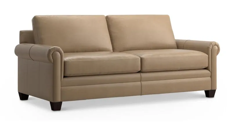 Bassett 3887-6QL Carolina Leather Panel Arm Queen Sleeper Bassett 3887-6QL Carolina Leather Panel Arm Queen Sleeper