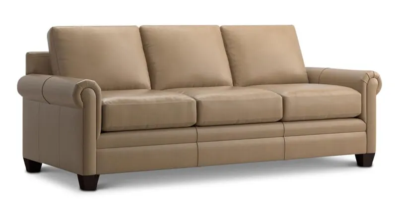 Bassett 3887-7QL Carolina Leather Panel Arm Queen Sleeper Bassett 3887-7QL Carolina Leather Panel Arm Queen Sleeper