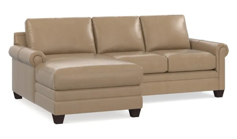 Bassett 3887-LCSECTLS Carolina Leather Panel Arm L Chaise Sectional Bassett 3887-LCSECTLS Carolina Leather Panel Arm L Chaise Sectional