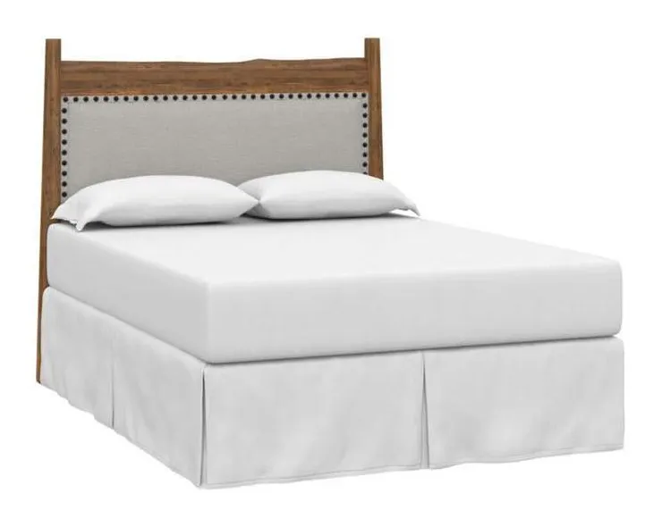 Bassett 2015-H163F Heritage Maple Live Edge Upholstered Panel Headboard King