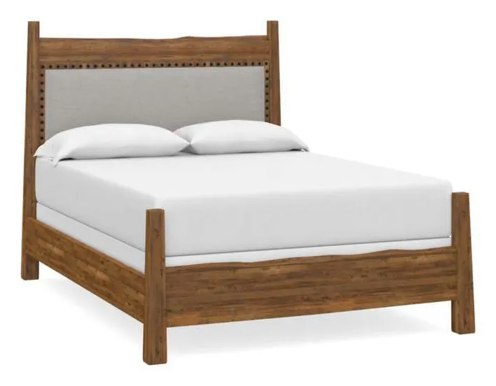 Bassett 2015-K153F Heritage Maple Live Edge Upholstered Panel Bed Bassett 2015-K153F Heritage Maple Live Edge Upholstered Panel Bed