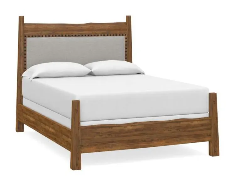 Bassett 2015-K153F Heritage Maple Live Edge Upholstered Panel Bed Bassett 2015-K153F Heritage Maple Live Edge Upholstered Panel Bed
