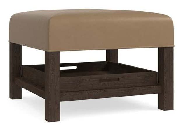 Bassett 1508-3939L Lori Medium Leather Ottoman With Trays Bassett 1508-3939L Lori Medium Leather Ottoman With Trays
