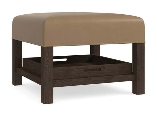 Bassett 1508-3939L Lori Medium Leather Ottoman With Trays Bassett 1508-3939L Lori Medium Leather Ottoman With Trays