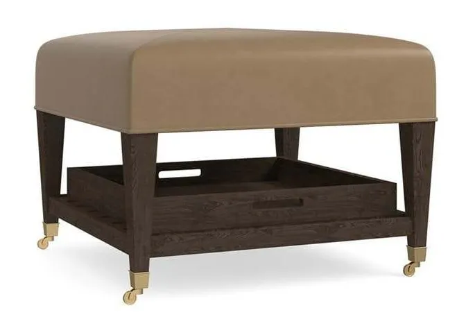 Bassett 1510-2525L  Kara Small Leather Ottoman
