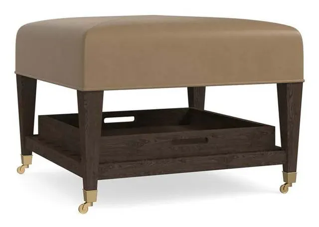 Bassett 1510-2525L Kara Small Leather Ottoman Bassett 1510-2525L Kara Small Leather Ottoman