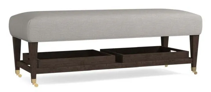 Bassett 1510-6020 Kenly Bench With Trays Bassett 1510-6020 Kenly Bench With Trays