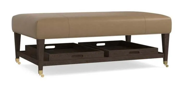 Bassett 1510-5030L  Kara Large Leather Ottoman