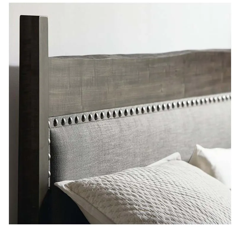 Bassett 2015-K153F Heritage Maple Live Edge Upholstered Panel Bed Bassett 2015-K153F Heritage Maple Live Edge Upholstered Panel Bed